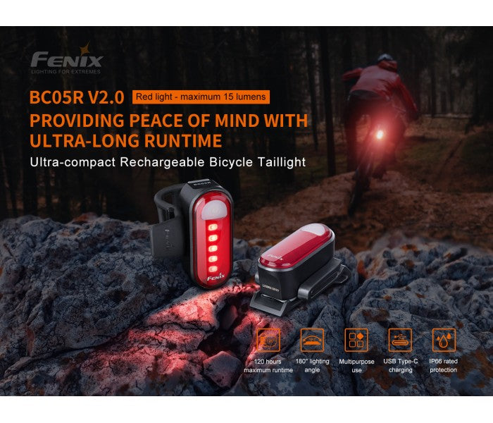 Fenix BC26R + BC05R V2.0 Rechargeable Bicycle Bike Light Flashlight