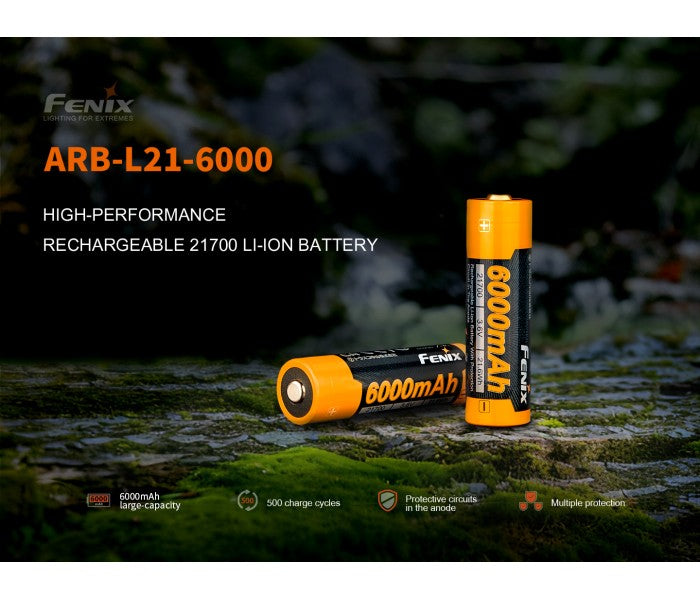 Fenix 21700 3.6V 6000mAh Li-ion Protected Rechargeable Battery ARB-L21-6000 (100% Authentic)