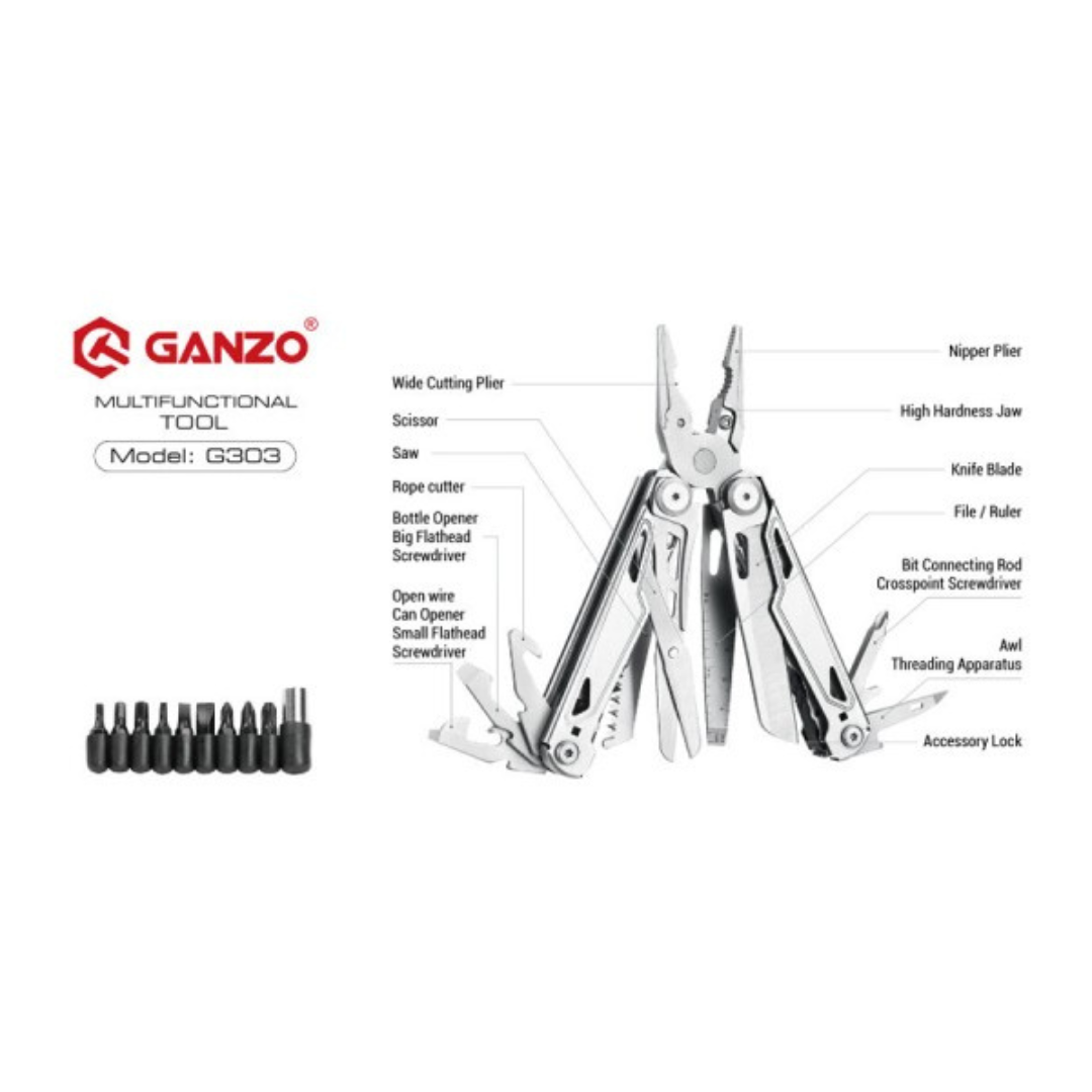 Ganzo G303 Multitool Plier With Bits