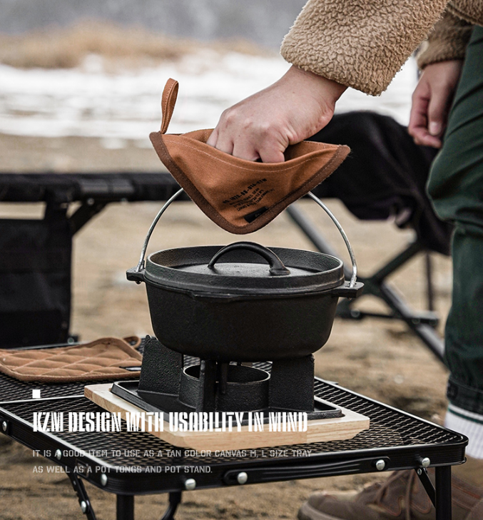 KZM Canvas Field Camping Tray Set