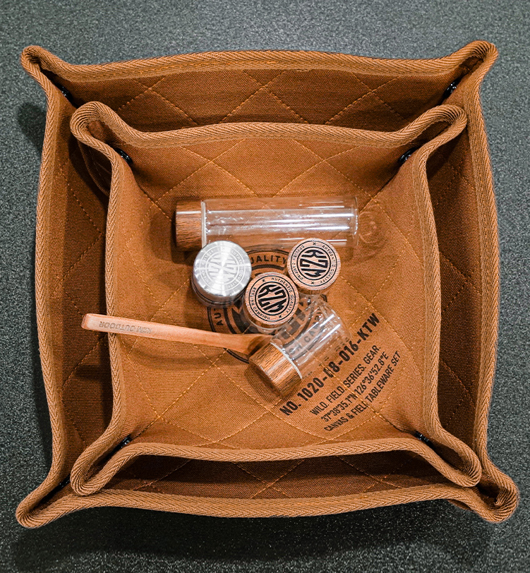 KZM Canvas Field Camping Tray Set