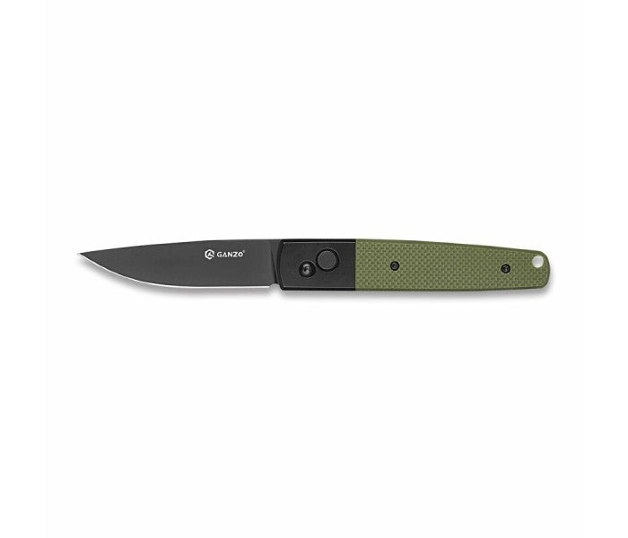 Ganzo G721B-GR Button Lock 440C G10 Folding Knife (Green)