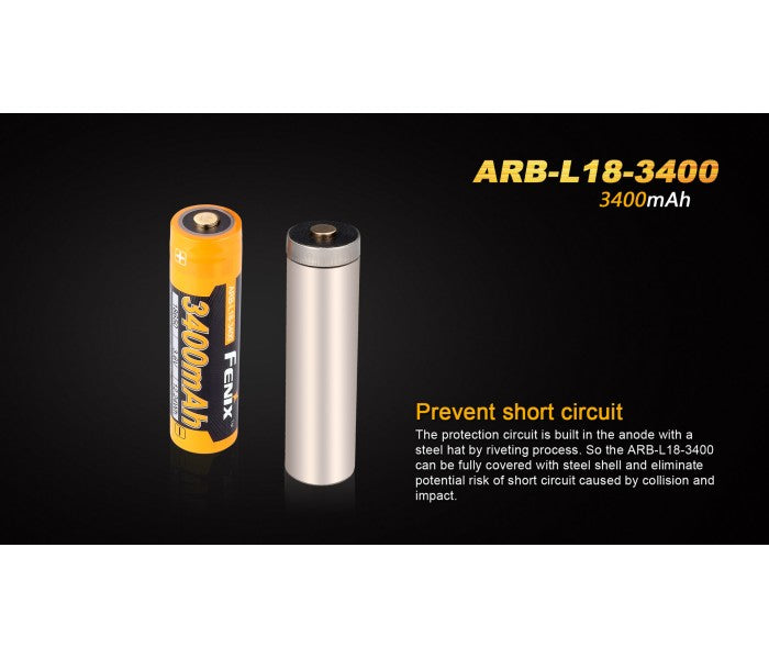 Fenix 18650 3.6V 3400mAh Li-ion Protected Rechargeable Battery (ARB-L18-3400) (100% Authentic)