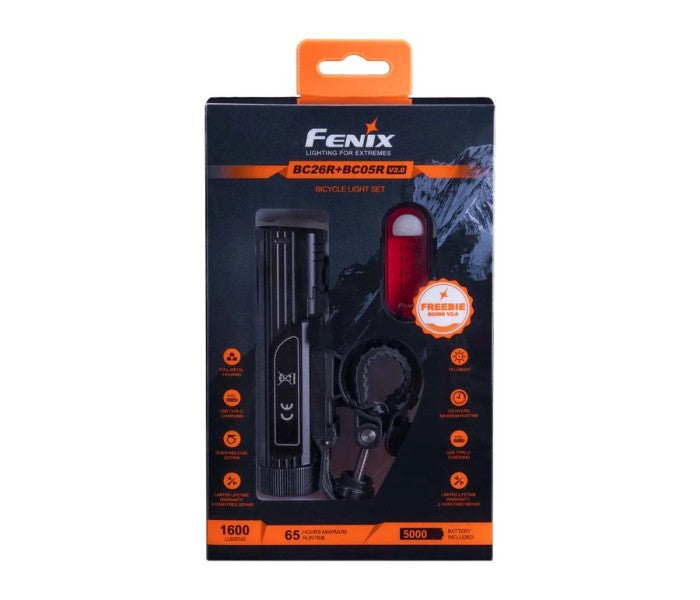 Fenix BC26R + BC05R V2.0 Rechargeable Bicycle Bike Light Flashlight