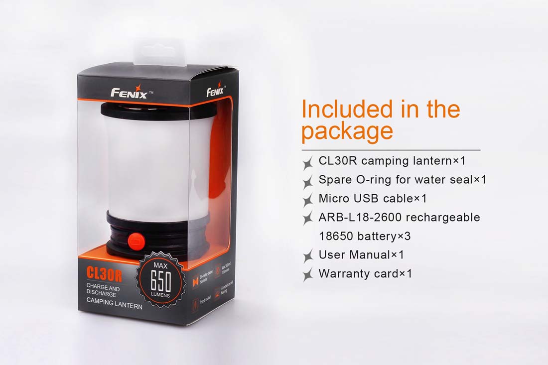 FENIX CL30R USB Rechargeable 650 Lumens Camping Lantern